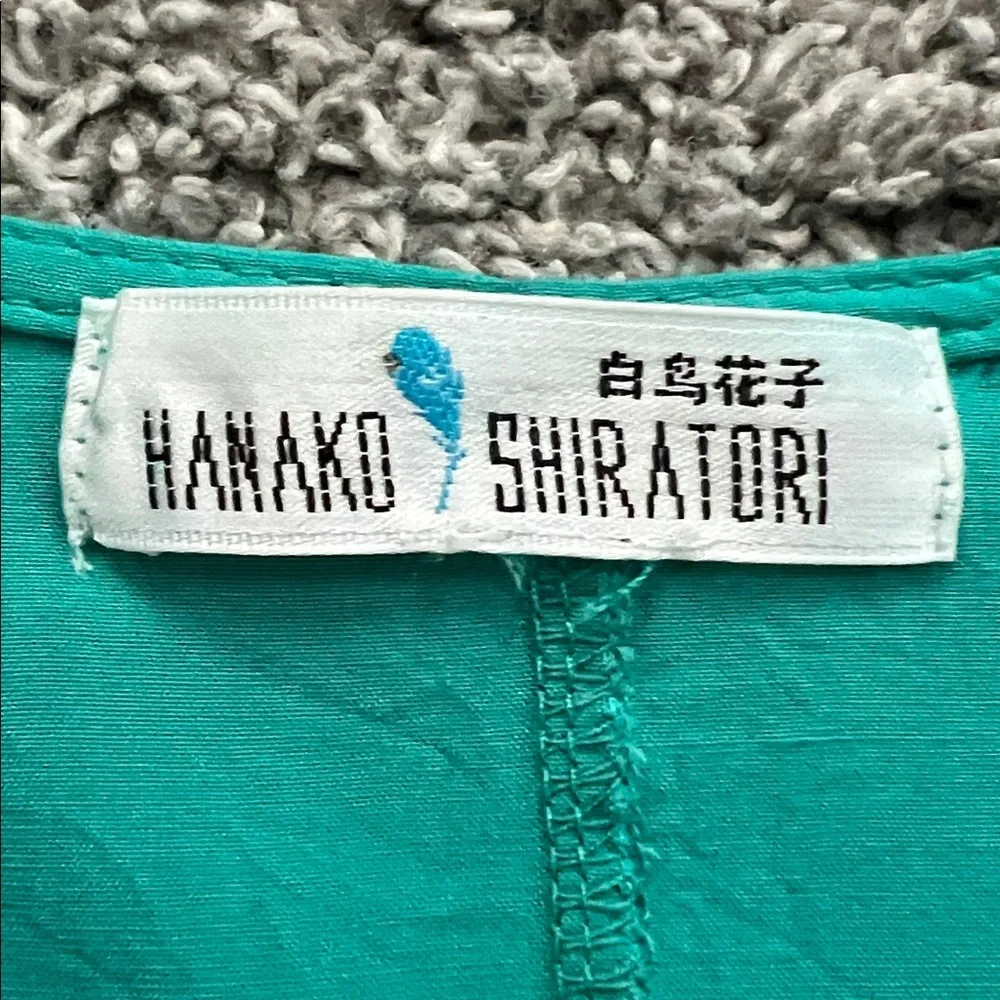 Hanako Shiratori Embroidered Turquoise Women's Top with Floral Design - Size M? - Picture 6 of 9